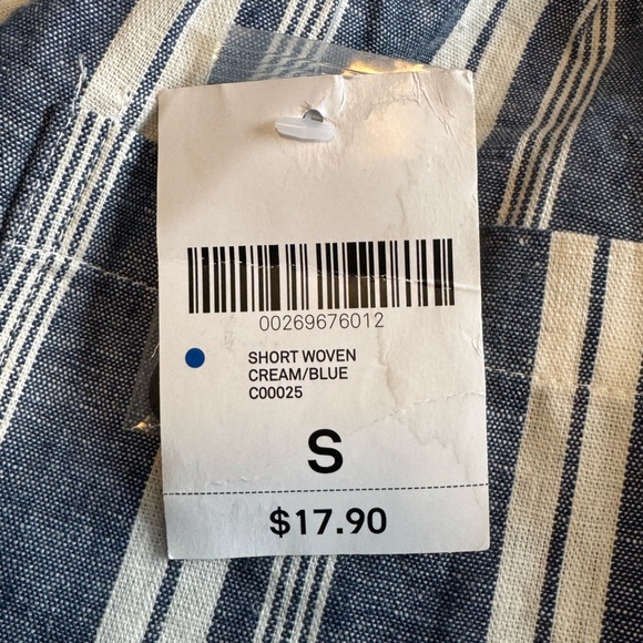Forever 21 Blue and Cream Linen cotton blend Shorts NWT - Picture 4 of 5